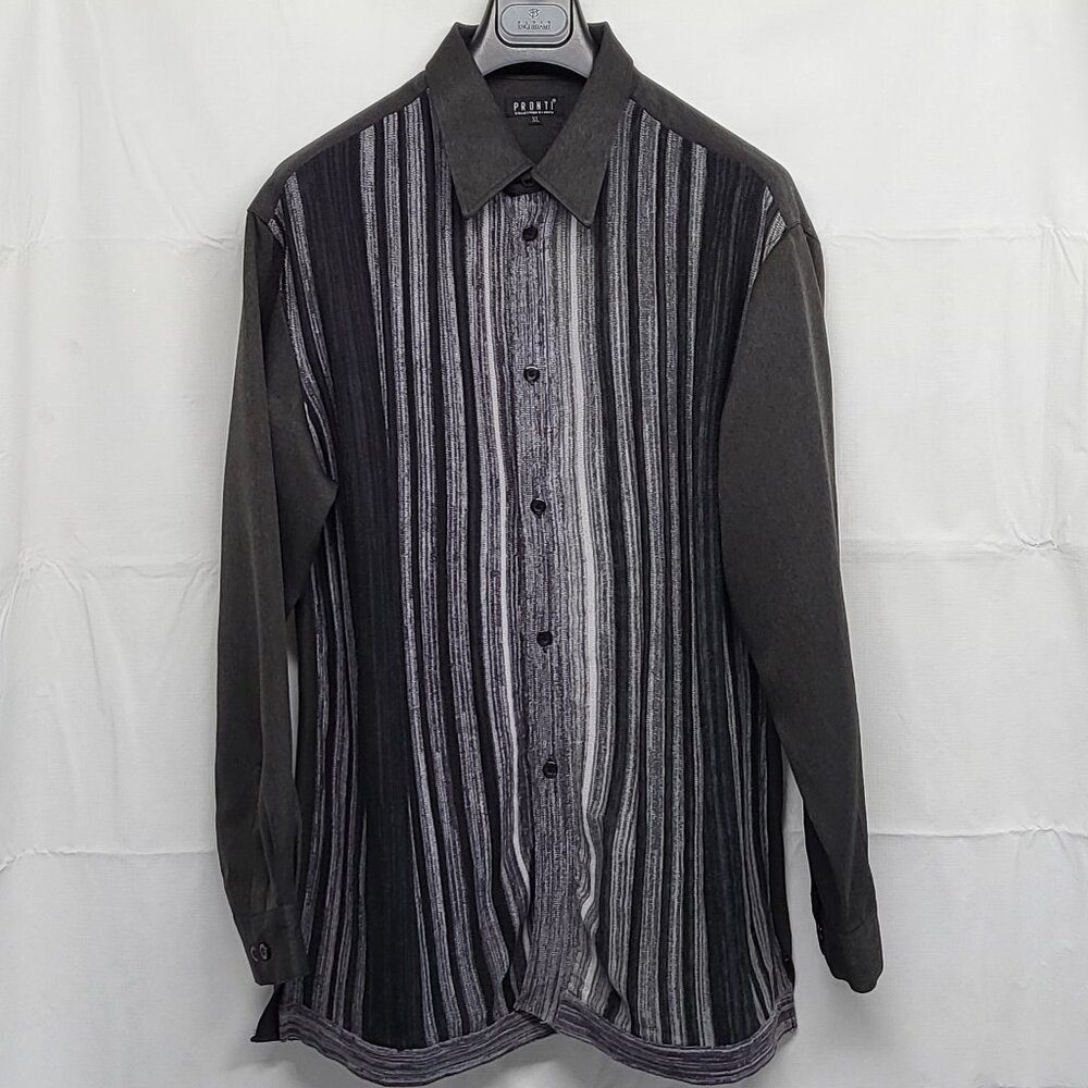 Pronti By Phita Mens Cardigan Shirt Sweater XL Button Up Long Sleeve Striped